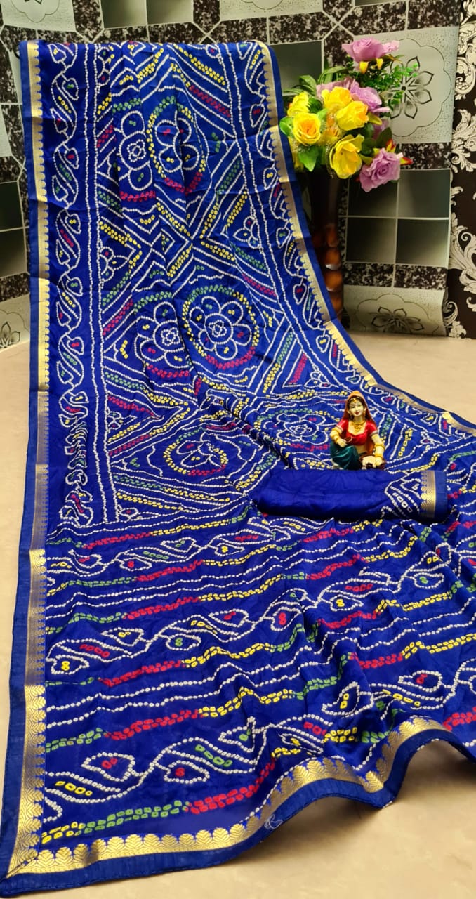 Mahek 24 Latest Designer Regular Wear Heavy Bandhani Printed Chiffon Saree Collection